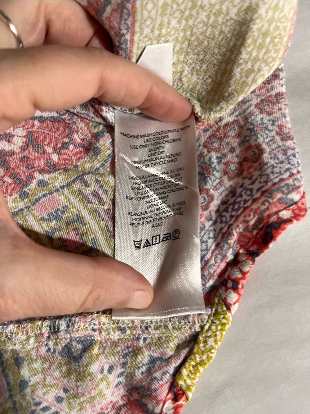Anthropologie Robin Tiered Mini Dress Pink & Yellow Patchwork XLP - Picture 11 of 12